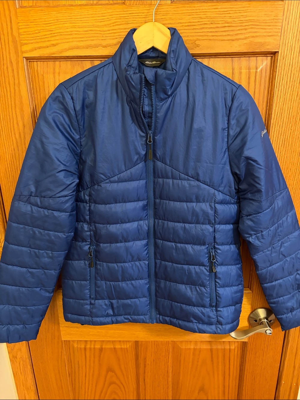 Eddie Bauer Women’s Blue Quilted Ski Snow Puffer Jacket Size XS